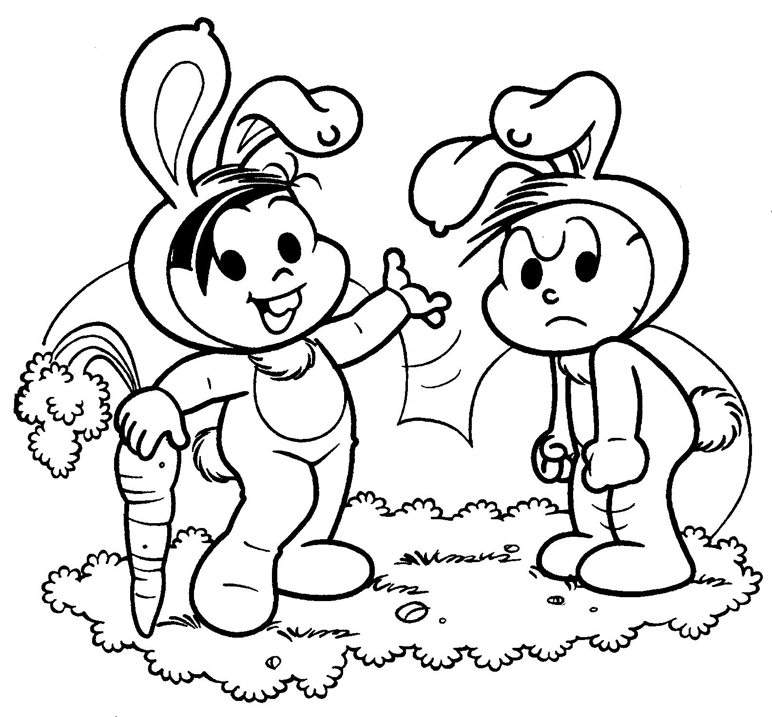 Desenhos para colorir: Desenhos da Monica para colorir, tema Páscoa